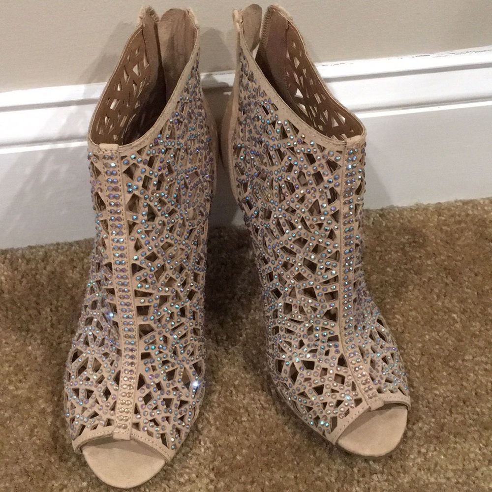 Zigi Soho open toe cage rhinestone bootie